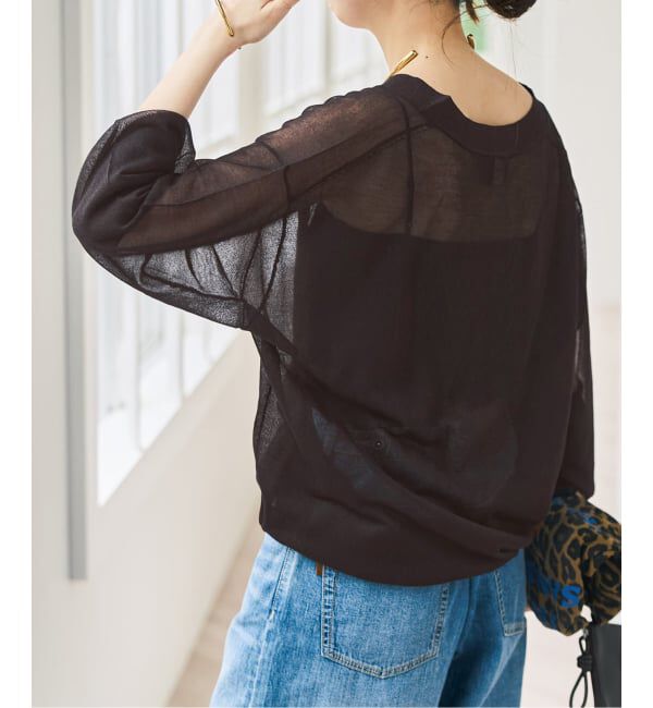 Spick and Span「シアーVネックカーディガン」|カーディガン|