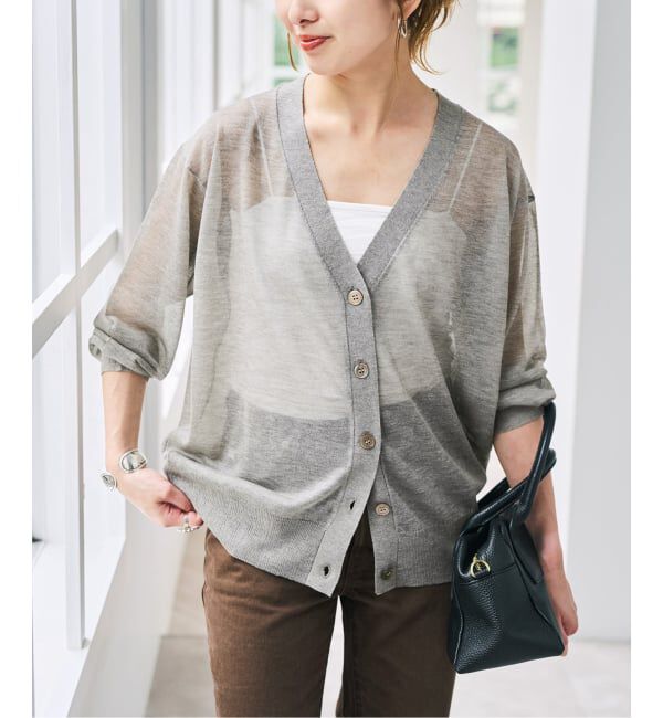 Spick and Span「シアーVネックカーディガン」|カーディガン|