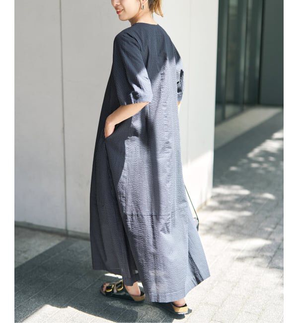 Spick and Span「《WEB限定 / 追加》パフスリーブサッカードレス」|ワンピース|