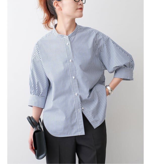 Spick and Span「《WEB限定 / 追加2》パールボタンギャザースリーブシャツ」|シャツ・ブラウス|