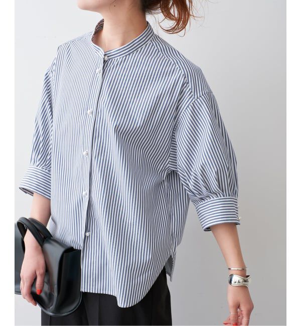 Spick and Span「《WEB限定 / 追加2》パールボタンギャザースリーブシャツ」|シャツ・ブラウス|