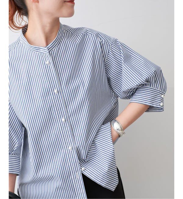 Spick and Span「《WEB限定 / 追加2》パールボタンギャザースリーブシャツ」|シャツ・ブラウス|