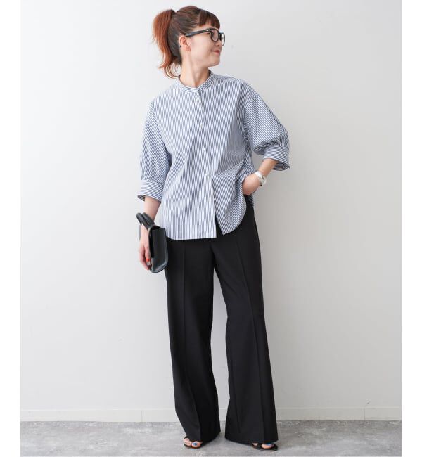 Spick and Span「《WEB限定 / 追加2》パールボタンギャザースリーブシャツ」|シャツ・ブラウス|