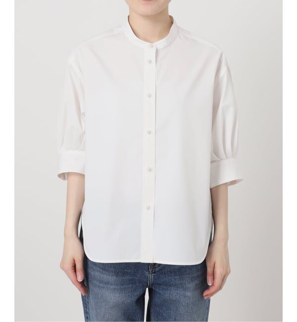 Spick and Span「《WEB限定 / 追加2》パールボタンギャザースリーブシャツ」|シャツ・ブラウス|