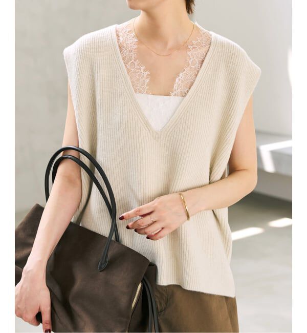 Spick and Span「《一部店舗+WEB限定予約》レースニットベスト」|ニット・セーター|