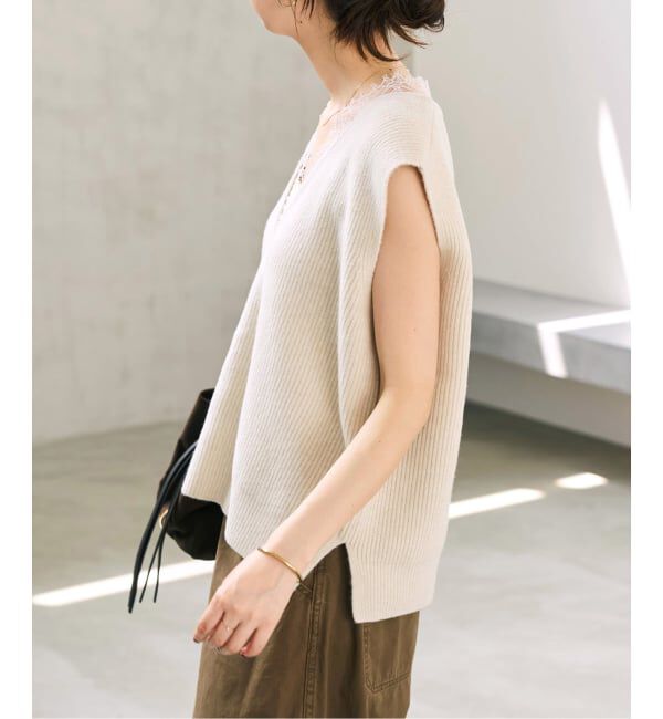 Spick and Span「《一部店舗+WEB限定予約》レースニットベスト」|ニット・セーター|