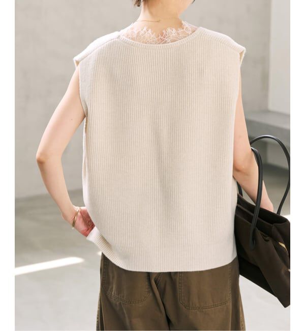 Spick and Span「《一部店舗+WEB限定予約》レースニットベスト」|ニット・セーター|