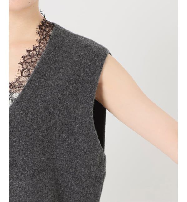 Spick and Span「《一部店舗+WEB限定予約》レースニットベスト」|ニット・セーター|