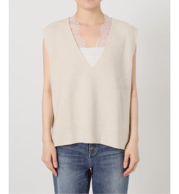 Spick and Span「《一部店舗+WEB限定予約》レースニットベスト」|ニット・セーター|
