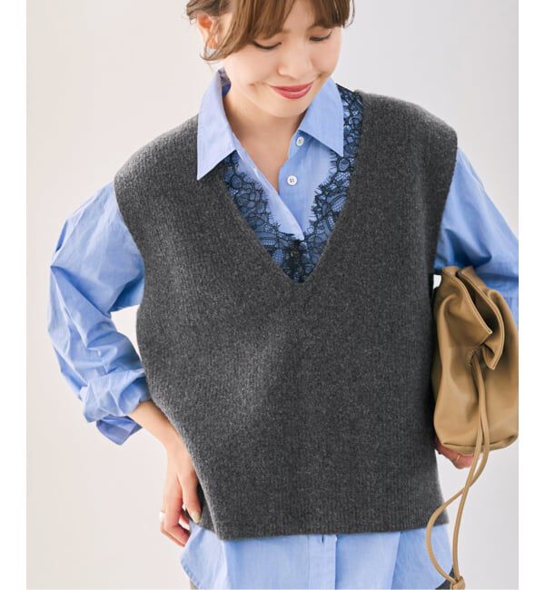 Spick and Span「《一部店舗+WEB限定予約》レースニットベスト」|ニット・セーター|