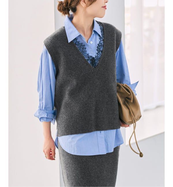 Spick and Span「《一部店舗+WEB限定予約》レースニットベスト」|ニット・セーター|