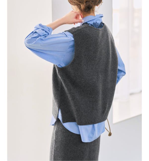 Spick and Span「《一部店舗+WEB限定予約》レースニットベスト」|ニット・セーター|