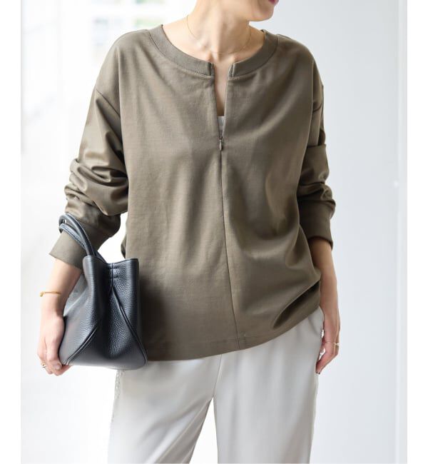Spick and Span「《予約》スキッパーネックタックプルオーバー」|Tシャツ・カットソー|