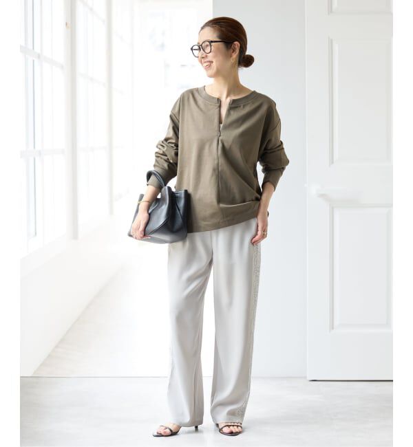 Spick and Span「《予約》スキッパーネックタックプルオーバー」|Tシャツ・カットソー|