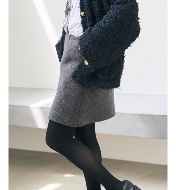 Spick and Span「《予約》WビーバーAラインミニスカート」|スカート|