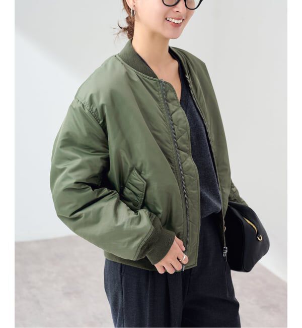 FRAMeWORK「≪予約≫TOP KHAKI/トップカーキ MA-1ナイロンジャケット」|ブルゾン・スタジャン|カーキ