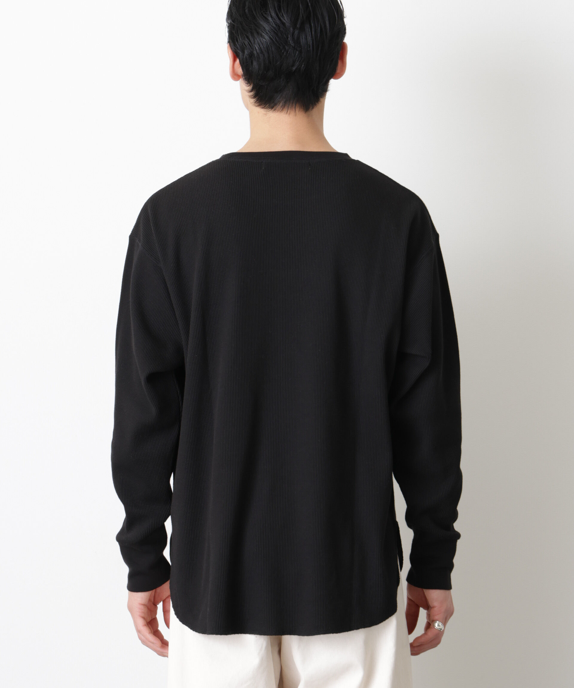 NANO universe「ミニワッフルクルーネックTシャツ 長袖」|Tシャツ・カットソー|