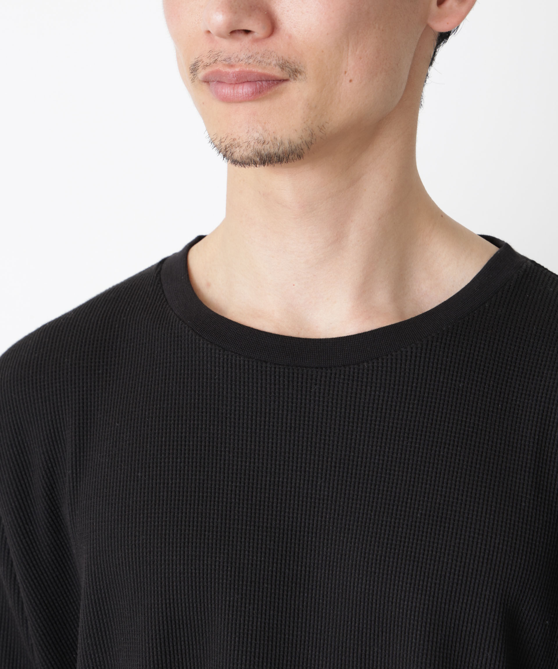 NANO universe「ミニワッフルクルーネックTシャツ 長袖」|Tシャツ・カットソー|