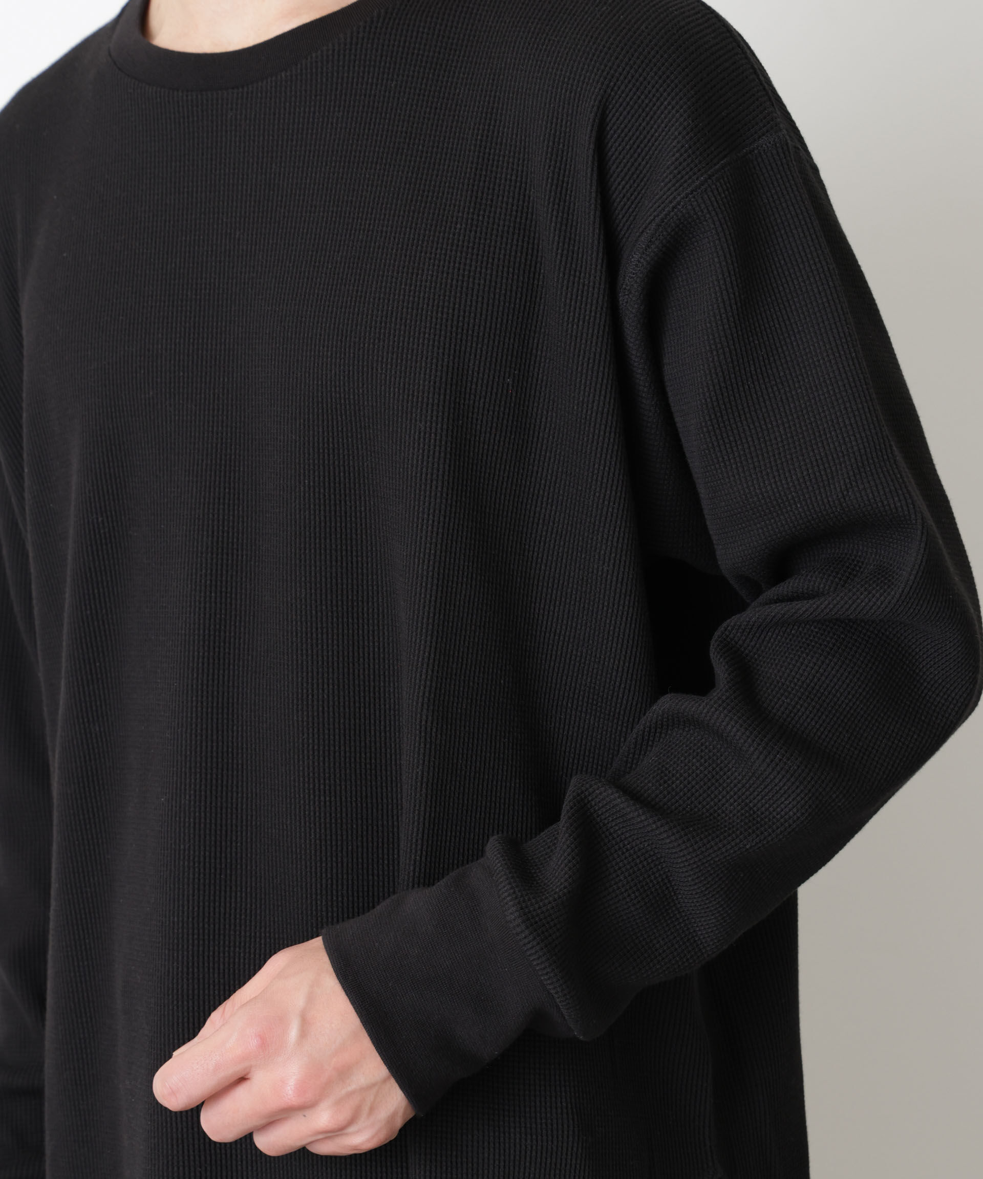 NANO universe「ミニワッフルクルーネックTシャツ 長袖」|Tシャツ・カットソー|