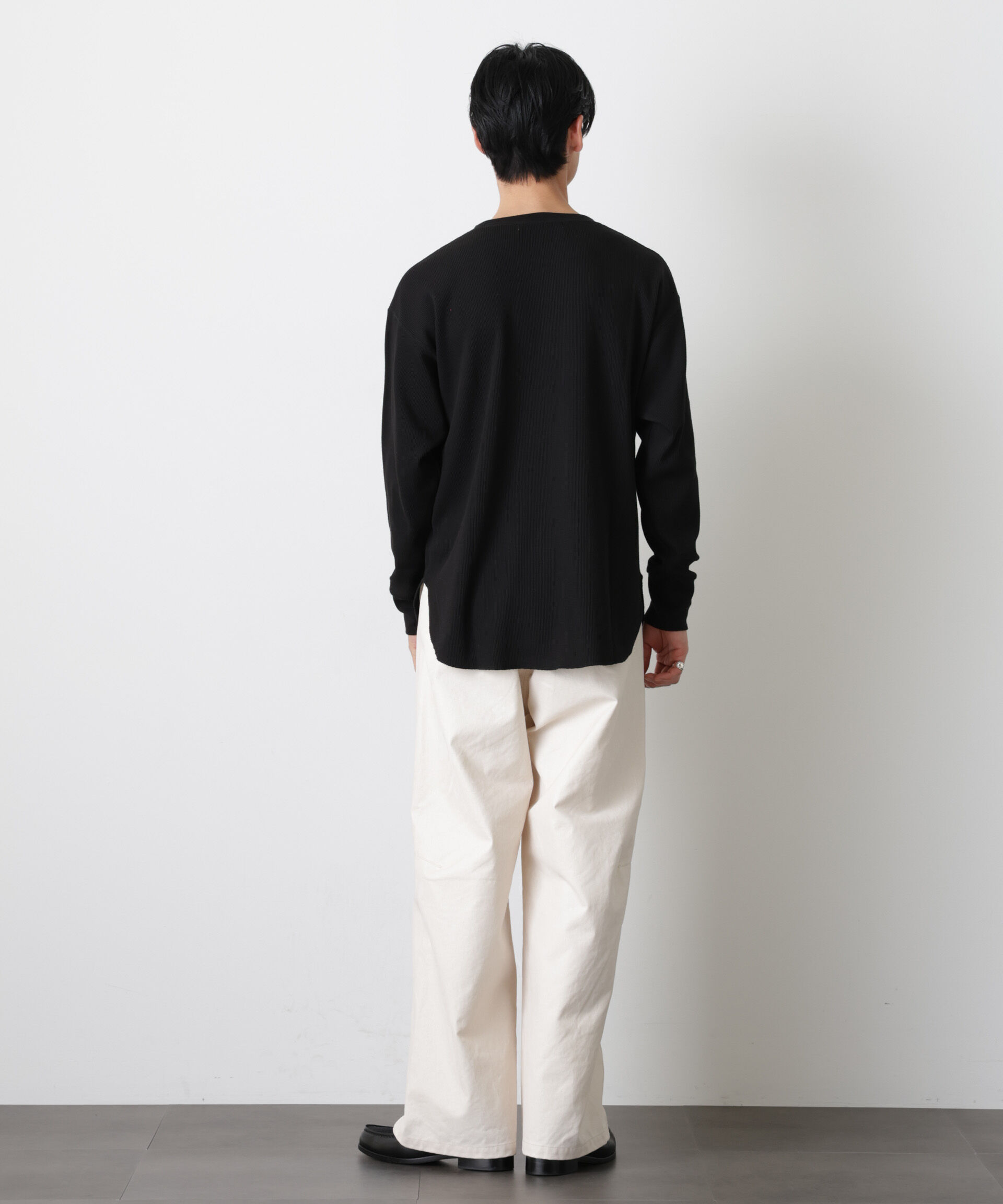 NANO universe「ミニワッフルクルーネックTシャツ 長袖」|Tシャツ・カットソー|