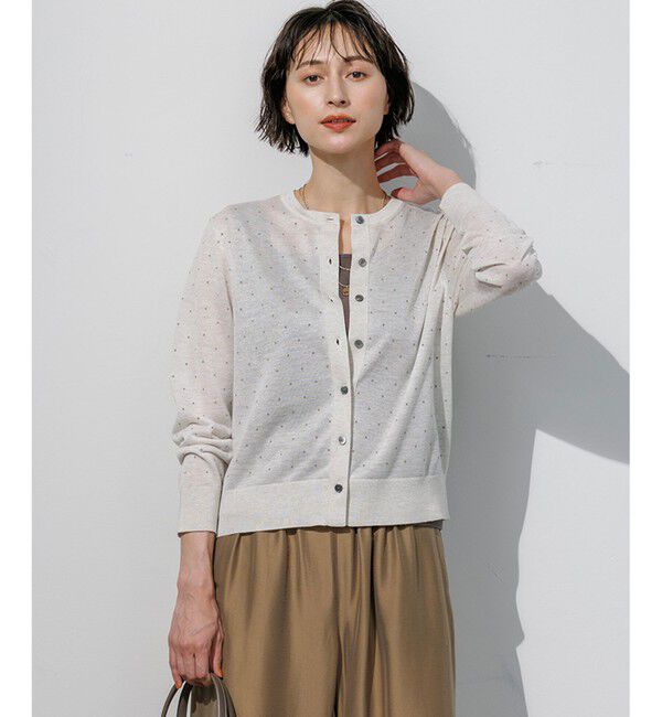 23区「【WEB&一部店舗限定カラーあり】シアードット クルーネック カーディガン」|ニット・セーター|ﾗｲﾄｸﾞﾚ