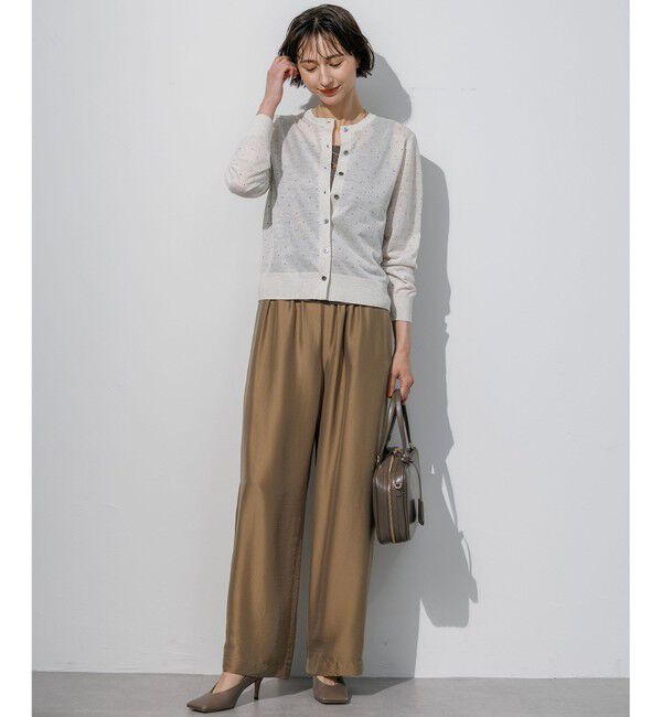 23区「【WEB&一部店舗限定カラーあり】シアードット クルーネック カーディガン」|ニット・セーター|