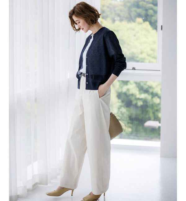 23区「【WEB&一部店舗限定カラーあり】シアードット クルーネック カーディガン」|ニット・セーター|