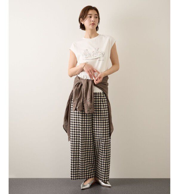 ROPE「【YUKO SAEKI for ROPE&rsquo;・コラボレーション】フレンチスリーブプリントTシャツ/イージーケア」|Tシャツ・カットソー|