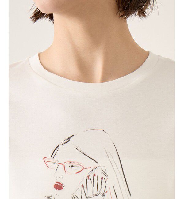 ROPE「【YUKO SAEKI for ROPE&rsquo;・コラボレーション】フレンチスリーブプリントTシャツ/イージーケア」|Tシャツ・カットソー|