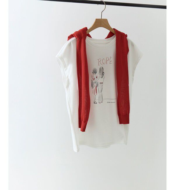 ROPE「【YUKO SAEKI for ROPE&rsquo;・コラボレーション】フレンチスリーブプリントTシャツ/イージーケア」|Tシャツ・カットソー|