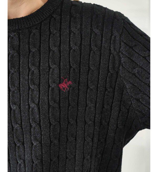 Rope&rsquo;Picnic「【BEVERLYHILLS POLO CLUB・WEB限定】ケーブル編みクロップドニットプルオーバー」|ニット・セーター|
