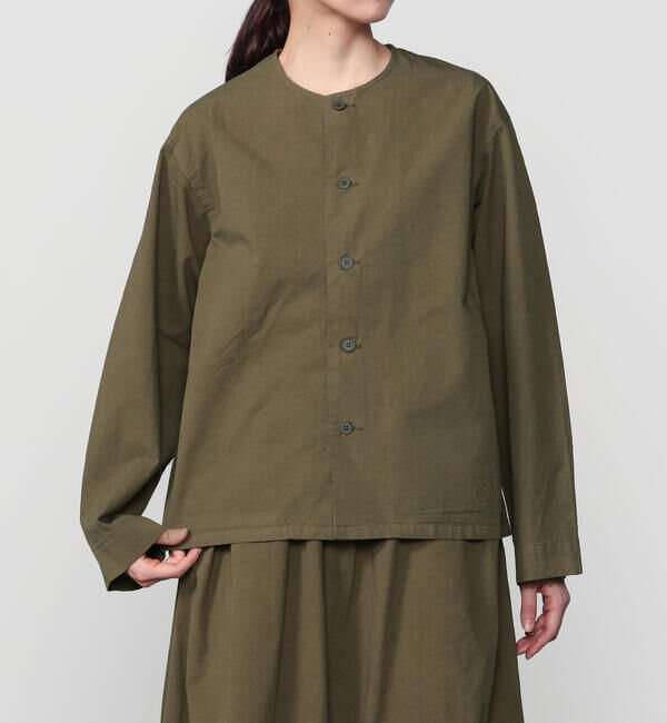 ORCIVAL「ORCIVAL | コットンツイル ノーカラー シャツ WOMEN」|シャツ・ブラウス|BROWN系1