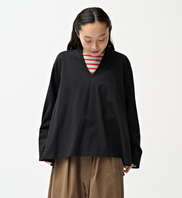 ORCIVAL「ORCIVAL | コットンジャージー スキッパーネック長袖カットソー WOMEN」|Tシャツ・カットソー|