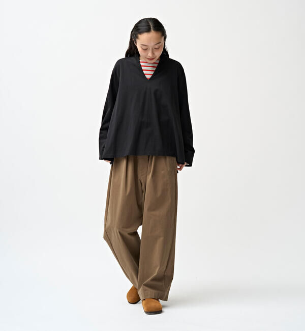 ORCIVAL「ORCIVAL | コットンジャージー スキッパーネック長袖カットソー WOMEN」|Tシャツ・カットソー|