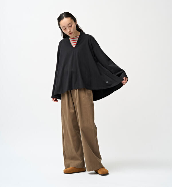 ORCIVAL「ORCIVAL | コットンジャージー スキッパーネック長袖カットソー WOMEN」|Tシャツ・カットソー|