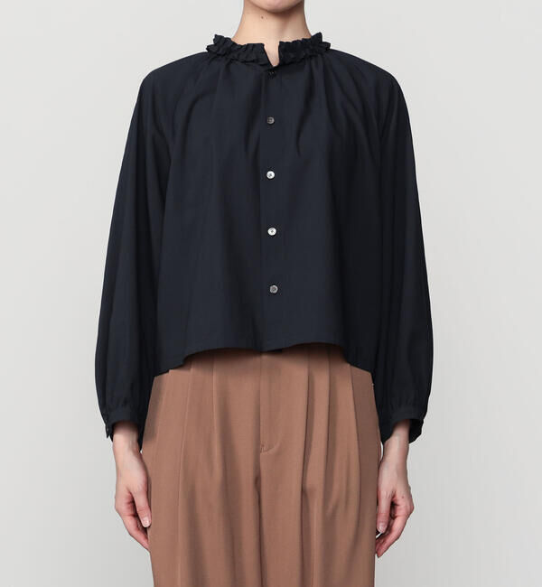 LE GLAZIK「LE GLAZIK | ブロードワッシャー ラッフルシャツ WOMEN」|シャツ・ブラウス|