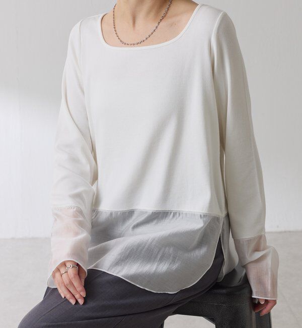  「 裾シアーロンT」|Tシャツ・カットソー|