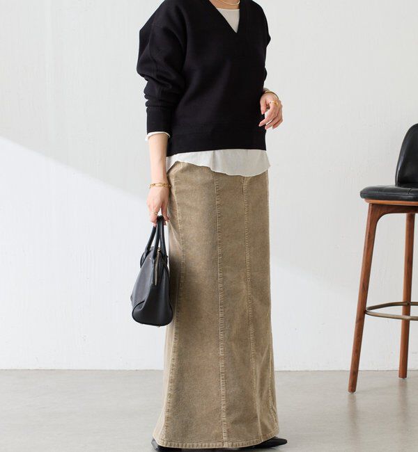  「《人気シリーズ/9色》スウェットライクVニット」|ニット・セーター|