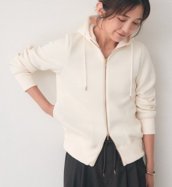  「【WEB限定】スポンジダンボールZIPパーカーカットソー」|パーカー|アイボリー