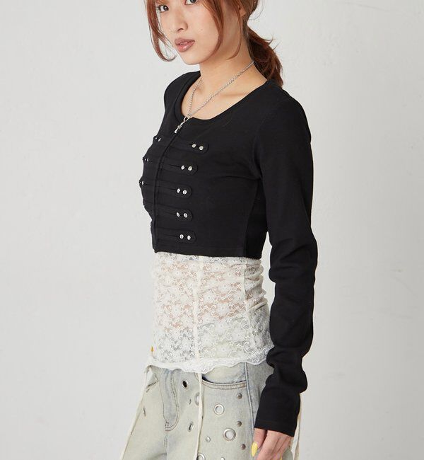  「【WEB限定サイズあり】ナポレオンショートトップス」|Tシャツ・カットソー|