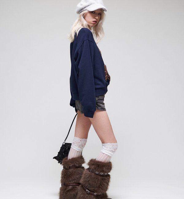  「【26AW LOOK掲載品番】【Sourcream】$ロゴファースウェット」|Tシャツ・カットソー|