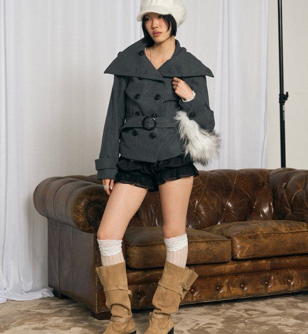  「【26AW LOOK掲載品番】ワイドカラーベルテッドPコート」|その他|