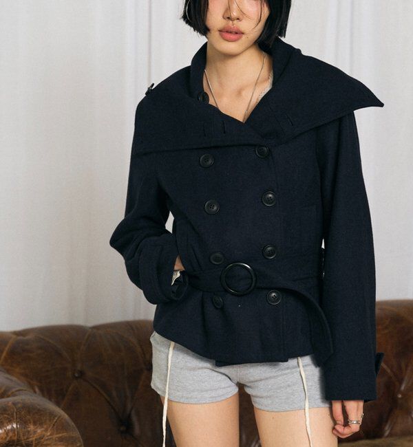  「【26AW LOOK掲載品番】ワイドカラーベルテッドPコート」|その他|