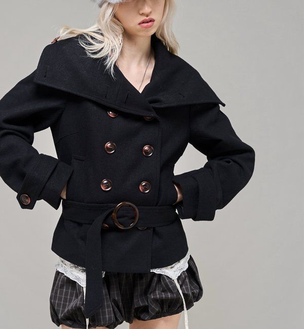  「【26AW LOOK掲載品番】ワイドカラーベルテッドPコート」|その他|