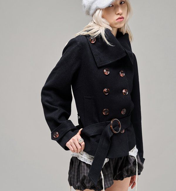  「【26AW LOOK掲載品番】ワイドカラーベルテッドPコート」|その他|