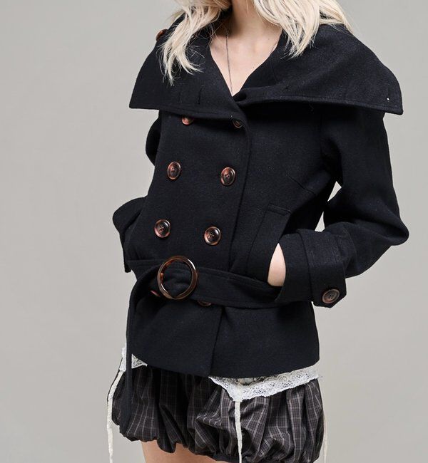  「【26AW LOOK掲載品番】ワイドカラーベルテッドPコート」|その他|