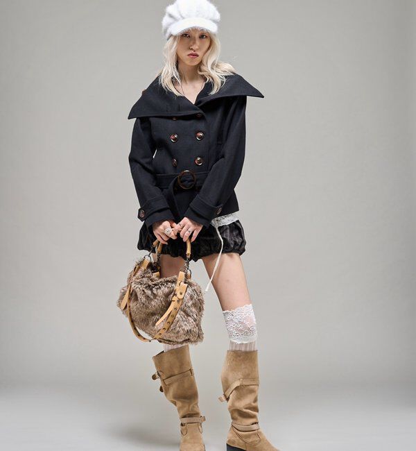  「【26AW LOOK掲載品番】ワイドカラーベルテッドPコート」|その他|