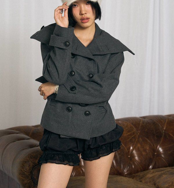 「【26AW LOOK掲載品番】ワイドカラーベルテッドPコート」|その他|