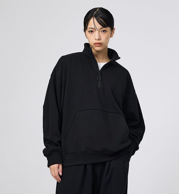 ABAHOUSE「【+phenix / プラスフェニックス】CVC HALF-ZIP SWEATS」|Tシャツ・カットソー|ブラック