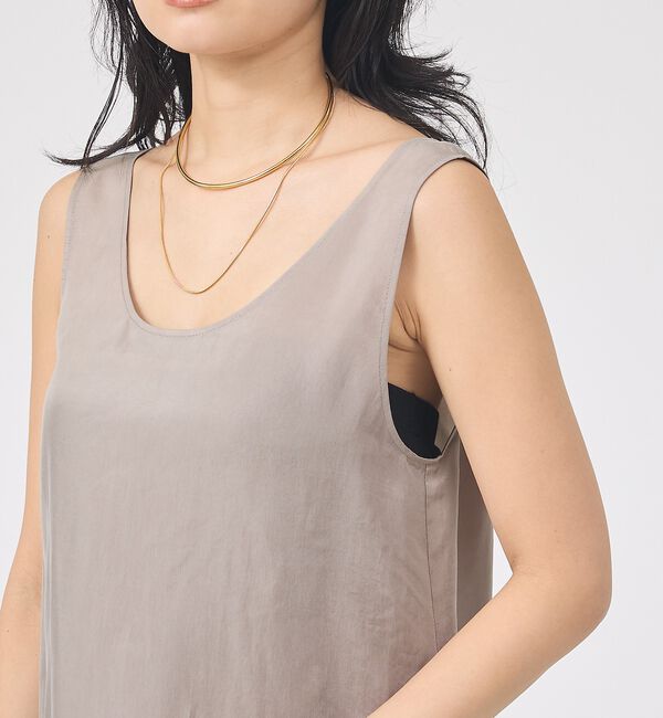 Rouge vif「キュプラフィブリルUネックノースリーブブラウス/ジレ」|シャツ・ブラウス|